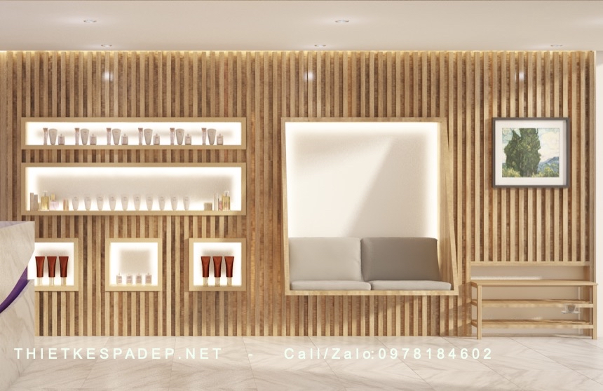 RECEPTION VIEW 01 new - Thiết kế thi c&ocirc;ng trọn g&oacute;i Vio Spa tại Bi&ecirc;n Ho&agrave; Đồng Nai