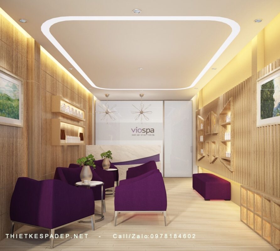RECEPTION VIEW 02 1 new 892x800 - Thiết kế thi c&ocirc;ng trọn g&oacute;i Vio Spa tại Bi&ecirc;n Ho&agrave; Đồng Nai